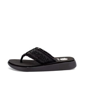 YELLOW BOX FLIP GRIFFON BLACK FLIP FLOPS SANDAL MEDIUM WIDTH NEW IN BOX